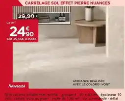 Gedimat Carrelage sol effet pierre nuances offre