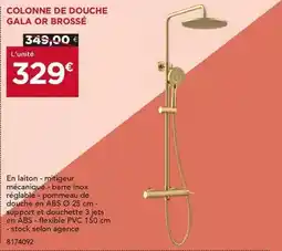 Gedimat Colonne de douche gala or brosse offre