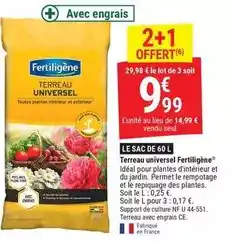 Gamm vert Fertiligène - terreau universel offre