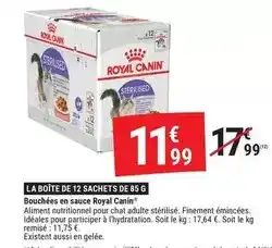Gamm vert Royal canin - bouchées en sauce royal canin offre