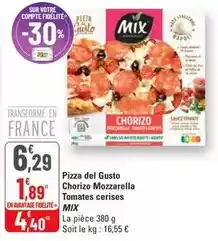 G20 Mixa bebé - pizza del gusto chorizo mozzarella tomates cerises offre