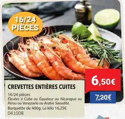 Gel 2000 Crevettes entières cuites offre