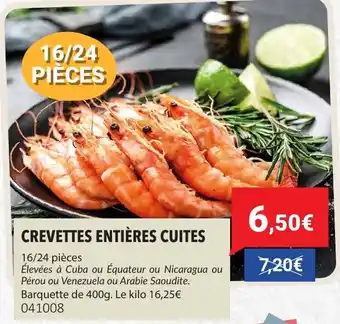 Gel 2000 Crevettes entières cuites offre