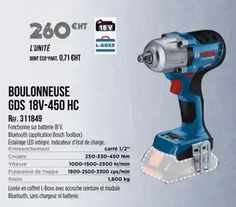 Master Pro BOSCH Boulonneuse gds 18v-450 hc offre