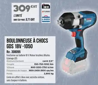 Master Pro BOSCH Boulonneuse à chocs gds 18v-1050 offre