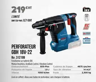 Master Pro BOSCH Perforateur gbh 18v-22 offre
