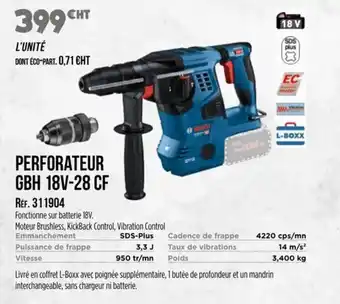 Master Pro BOSCH Perforateur gbh 18v-28 cf offre