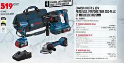 Master Pro BOSCH Combo 3 outils 18v : perceuse, perforateur sds-plus et meuleuse 0125mm offre