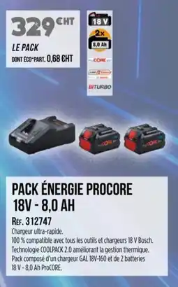 Master Pro BOSCH Pack énergie procore 18v - 8,0 ah offre