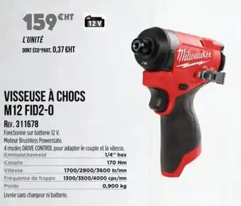 Master Pro MILWAUKEE Visseuse à chocs m12 fid2-0 offre