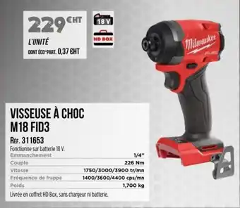 Master Pro MILWAUKEE Visseuse à choc m18 fid3 offre