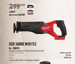 Master Pro MILWAUKEE Scie sabre m18 fsz offre
