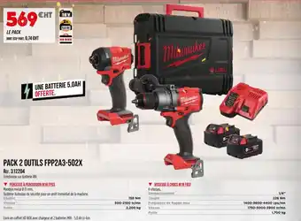 Master Pro MILWAUKEE Pack 2 outils fpp2a3-502x offre