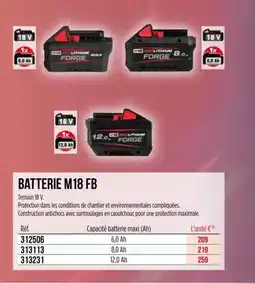 Master Pro MILWAUKEE Batterie m18 fb offre
