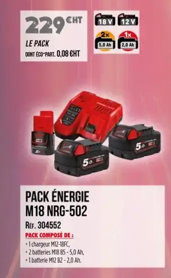 Master Pro MILWAUKEE Pack énergie m18 nrg-502 offre