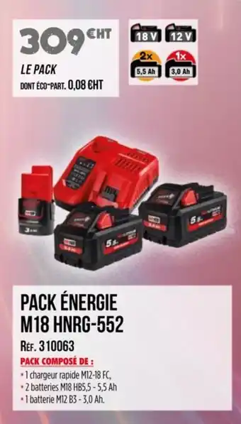 Master Pro MILWAUKEE Pack énergie m18 hnrg-552 offre