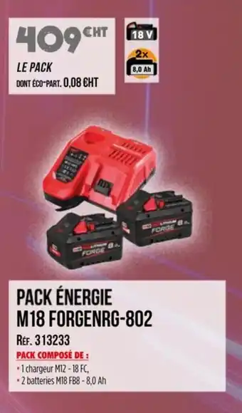 Master Pro MILWAUKEE Pack énergie m18 forgenrg-802 offre