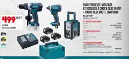 Master Pro MAKITA Pack perceuse-visseuse et visseuse à chocs dlx2144tj1 + radio bluetooth dmr108n offre