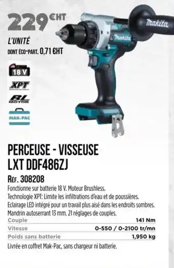 Master Pro MAKITA Perceuse - visseuse lxt ddf486zj offre