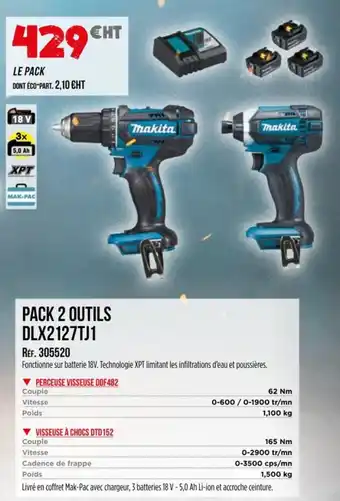 Master Pro MAKITA Pack 2 outils dlx2127tj1 offre