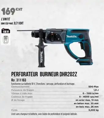Master Pro MAKITA Perforateur burineur dhr202z offre