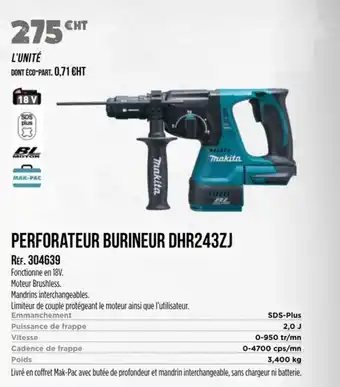 Master Pro MAKITA Perforateur burineur dhr243zj offre
