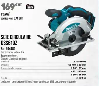 Master Pro MAKITA Scie circulaire dss610z offre