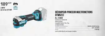 Master Pro MAKITA Découpeur-ponceur multifonctions dtm52zj offre