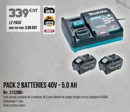 Master Pro MAKITA Pack 2 batteries 40v - 5,0 ah offre