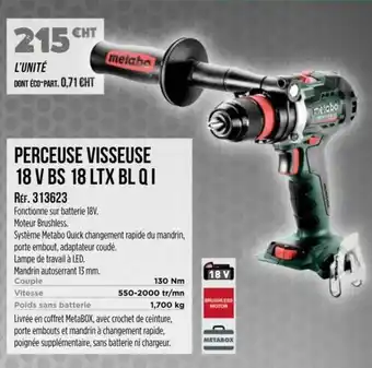 Master Pro METABO Perceuse visseuse 18 v bs 18 ltx bl q i offre
