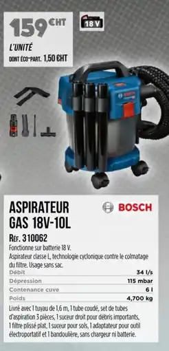 Master Pro BOSCH Aspirateur gas 18v- offre