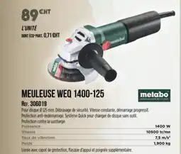 Master Pro METABO Meuleuse weq 1400-125 offre