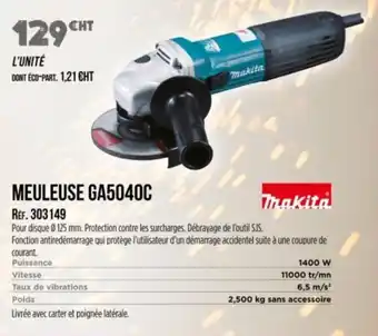 Master Pro MAKITA Meuleuse ga5040c offre