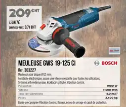 Master Pro BOSCH Meuleuse gws 19-125 ci offre
