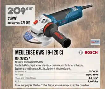Master Pro BOSCH Meuleuse gws 19-125 ci offre