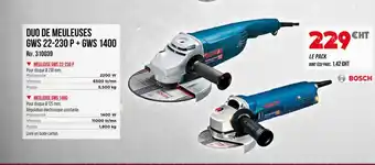 Master Pro BOSCH Duo de meuleuses meuleuse gws 22-230 p offre