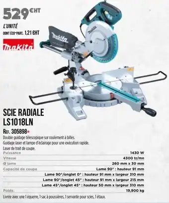 Master Pro MAKITA Scie radiale ls1018ln offre