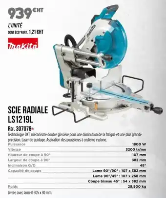 Master Pro MAKITA Scie radiale ls1219l offre