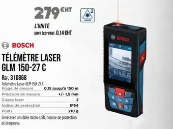 Master Pro BOSCH Télémètre laser glm 150-27 c offre