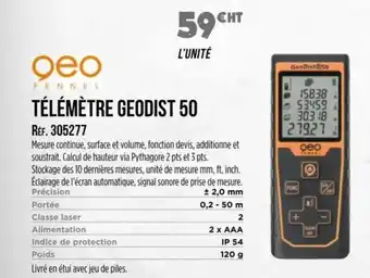 Master Pro Télémètre geodist 50 offre
