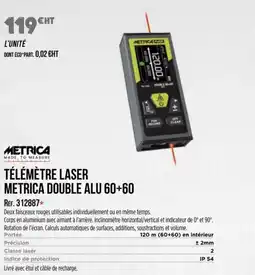 Master Pro METRICA Télémètre laser metrica double alu 60+60 offre