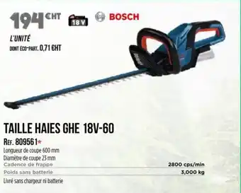 Master Pro BOSCH Taille haies ghe 18v-60 offre