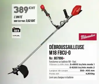 Master Pro MILWAUKEE Débroussailleuse m18 fbcu-o offre