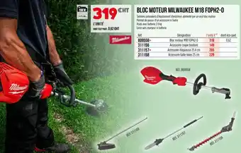 Master Pro MILWAUKEE Bloc moteur milwaukee m18 foph2-0 offre