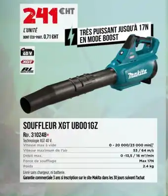 Master Pro MAKITA Souffleur xgt ub001gz offre