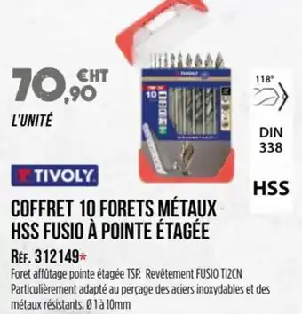 Master Pro TIVOLY Coffret 10 forets métaux hss fusio à pointe étagée offre
