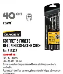 Master Pro DIAGER Coffret 5 forets béton rockfaster sds+ offre