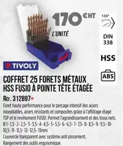 Master Pro TIVOLY Coffret 25 forets métaux hss fusio à pointe tête étagée offre