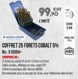 Master Pro ALPHA COUPE Coffret 25 forets cobalt 5% offre