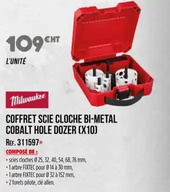 Master Pro MILWAUKEE Coffret scie cloche bi-metal cobalt hole dozer (x10) offre
